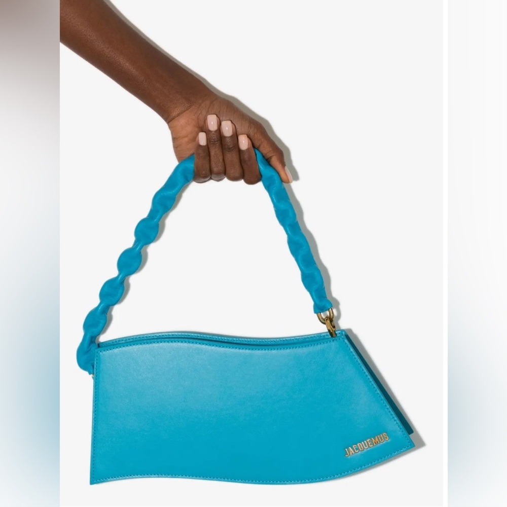 Jacquemus La Vague Sky Blue Leather Shoulder Bag
